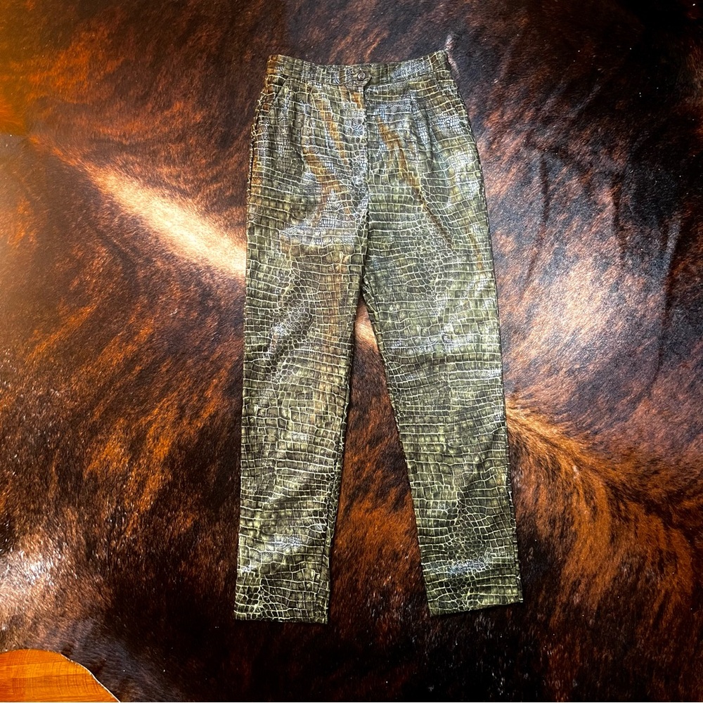 VTG Crocodile Print Pants